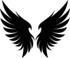 A black silhouette of a angel wings vector