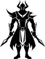 A black silhouette of a warrior vector