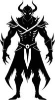 A black silhouette of a warrior vector