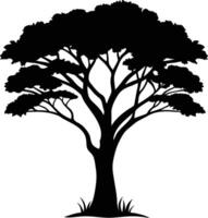 A illustration of african tree silhouette vector