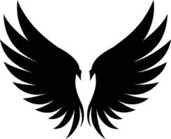 A black silhouette of a angel wings vector