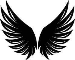 A black silhouette of a angel wings vector