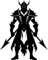 A black silhouette of a warrior vector