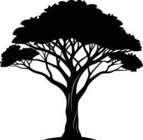 A illustration of african tree silhouette vector