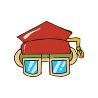 Graduation cute character in cartoon style illustration vector