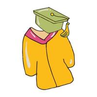 Graduation cute character in cartoon style illustration vector