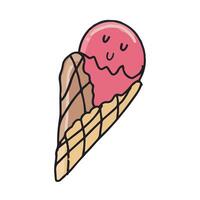 Ice cream cute character in cartoon style illustration vector