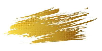 Gold Brush Texture with Halftone Effect Isolated on White Background. Brush Stroke Illustration for Banner, Poster, or Sports. Scratch and Texture Elements For Design vector