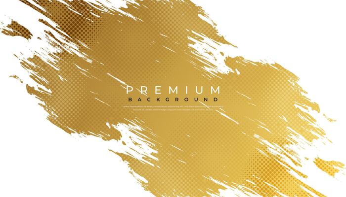 Abstract White and Gold Brush Texture Background with Halftone Effect. Brush Stroke Illustration for Banner, Poster, or Sports. Scratch and Texture Elements For Design