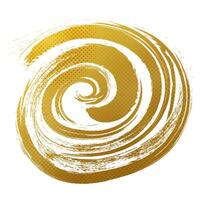 Gold Twirl Brush Texture with Halftone Effect Isolated on White Background. Scratch and Texture Elements For Design vector