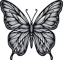 The iconic outline of a butterfly vector