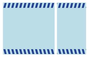 Blue Warning Lines with Copy Space on light Blue Background Posters Set for Safety, Construction, Attention Concepts. Square and Vertical Design Templates for Web, Print and Social Media vector