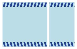 Blue Warning Lines with Copy Space on light Blue Background Posters Set for Safety, Construction, Attention Concepts. Square and Vertical Design Templates for Web, Print and Social Media vector