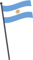 Argentine drapeau agitant sur pôle. nationale drapeau pôle transparent. png