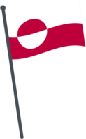 Grönland Flagge winken auf Pole. National Flagge Pole transparent. png