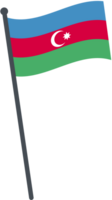 Azerbaijão bandeira acenando em pólo. nacional bandeira pólo transparente. png