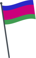 kuban drapeau agitant sur pôle. nationale drapeau pôle transparent. png