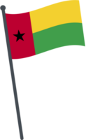 Guinée Bissau drapeau agitant sur pôle. nationale drapeau pôle transparent. png