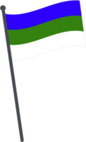 Komi flag waving on pole. national flag pole transparent. png