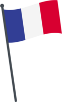 France drapeau agitant sur pôle. nationale drapeau pôle transparent. png