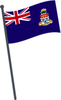 caimán islas bandera ondulación en polo. nacional bandera polo transparente. png