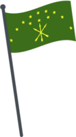 Adygea flag waving on pole. national flag pole transparent. png