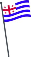 Ajaria flag waving on pole. national flag pole transparent. png