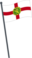 Alderney flag waving on pole. national flag pole transparent. png