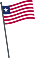 Liberia flag waving on pole. national flag pole transparent. png