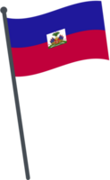 Haiti flag waving on pole. national flag pole transparent. png