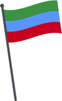 Dagestan flag waving on pole. national flag pole transparent. png