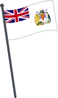 British Antarctic Territory flag waving on pole. national flag pole transparent. png