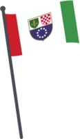 Bósnia e herzegovina bandeira acenando em pólo. nacional bandeira pólo transparente. png