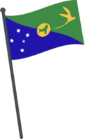 Noël île drapeau agitant sur pôle. nationale drapeau pôle transparent. png