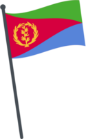 Eritrea flag waving on pole. national flag pole transparent. png