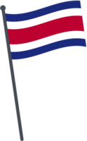 Costa Rica Flagge winken auf Pole. National Flagge Pole transparent. png