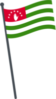 abkhazia bandeira acenando em pólo. nacional bandeira pólo transparente. png