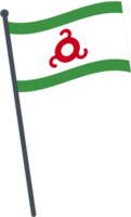 Ingushetia flag waving on pole. national flag pole transparent. png