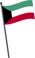 Kuwait Flagge winken auf Pole. National Flagge Pole transparent. png