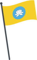 Kalmykia bandeira acenando em pólo. nacional bandeira pólo transparente. png