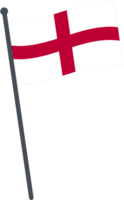 England flag waving on pole. national flag pole transparent. png