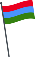 Carelia bandera ondulación en polo. nacional bandera polo transparente. png