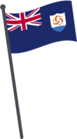 Anguilla flag waving on pole. national flag pole transparent. png