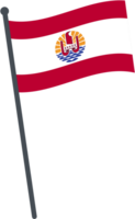 French Polynesia flag waving on pole. national flag pole transparent. png