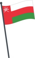 Oman drapeau agitant sur pôle. nationale drapeau pôle transparent. png