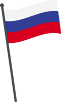 Russie drapeau agitant sur pôle. nationale drapeau pôle transparent. png