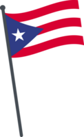 Puerto Rico flag waving on pole. national flag pole transparent. png