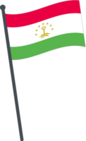 Tadschikistan Flagge winken auf Pole. National Flagge Pole transparent. png