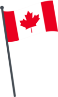 Canada drapeau agitant sur pôle. nationale drapeau pôle transparent. png