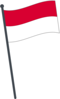 Monaco Flagge winken auf Pole. National Flagge Pole transparent. png